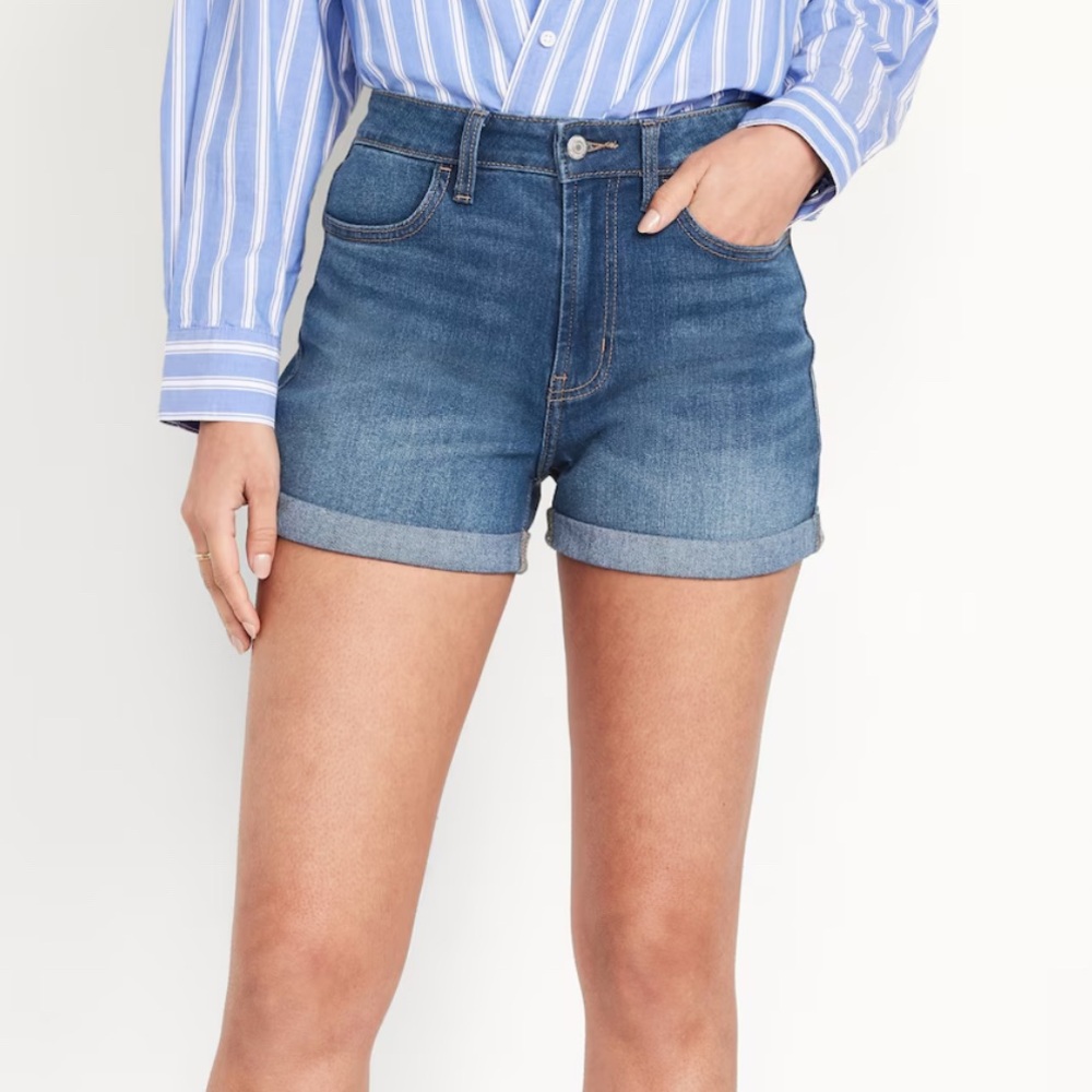 Old Navy Sweetheart High Rise Cuffed Denim Shorts 10